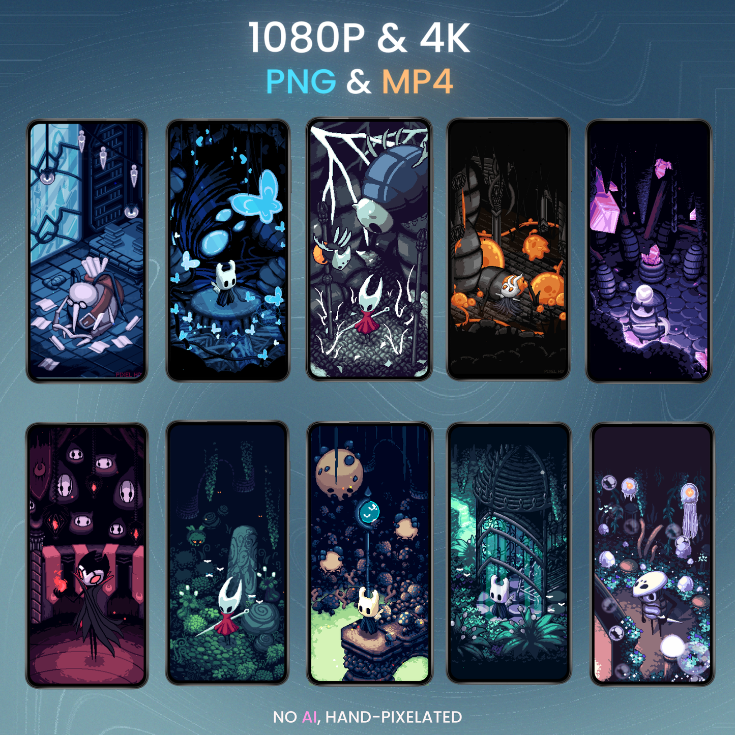 Hollow Knight Wallpaper Bundle 10 wallpaper pack | Grimm, Cornifer, The Knight, Hornet, Quirrel & Myla