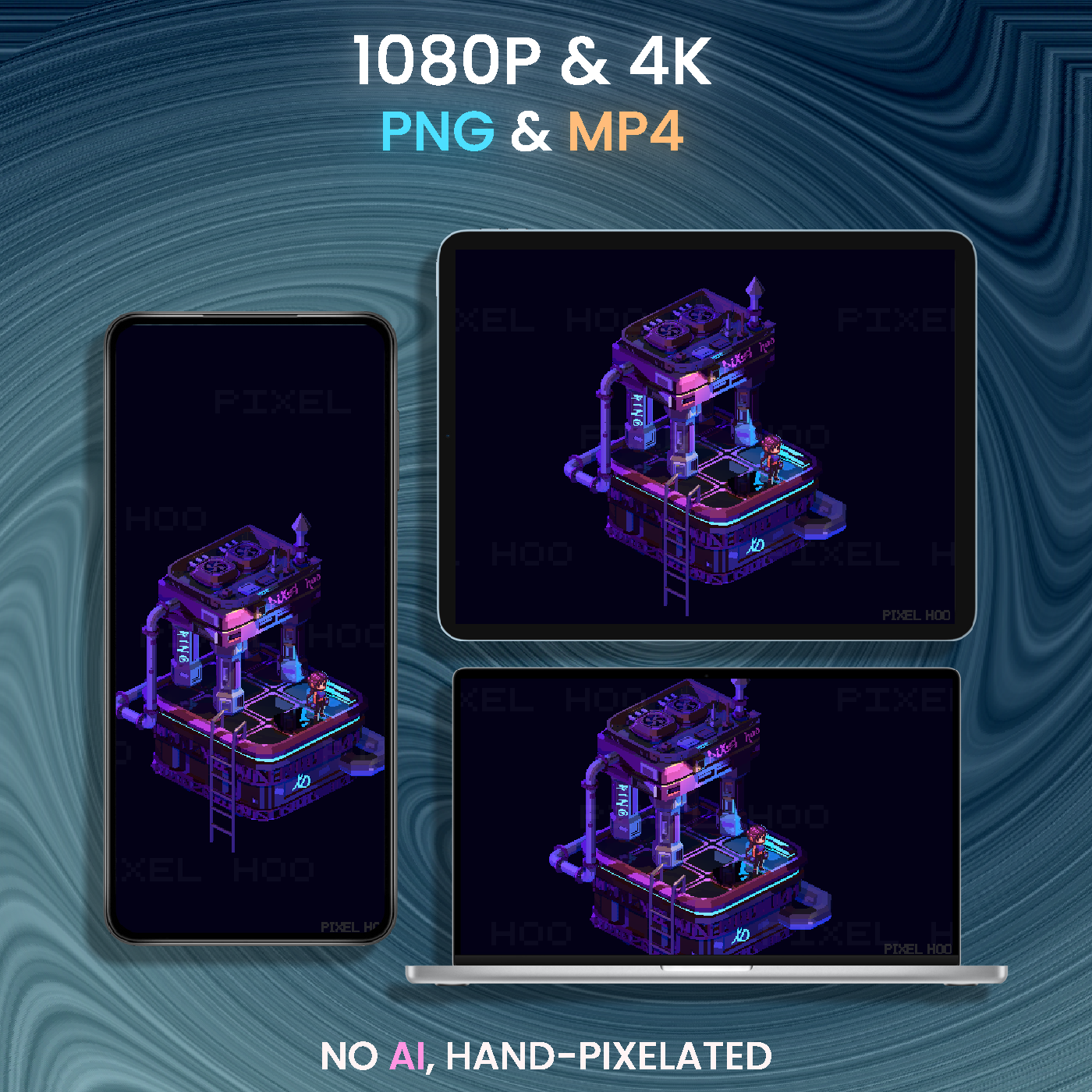 Cyberpunk City Pixel Art Wallpaper | 4K & 1080p for Desktop, Mobile, Tablet, Ultrawide