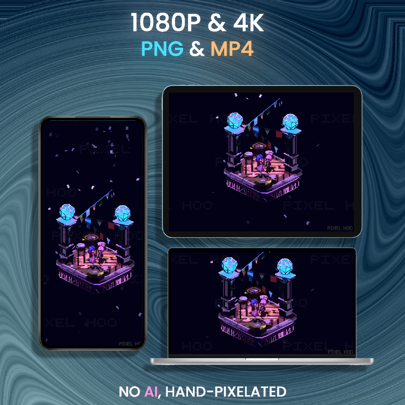 Pretend Like It's The First Time - Ekko & Powder/Jinx Dancing - Arcane Animated Pixel Art Digital Wallpaper
