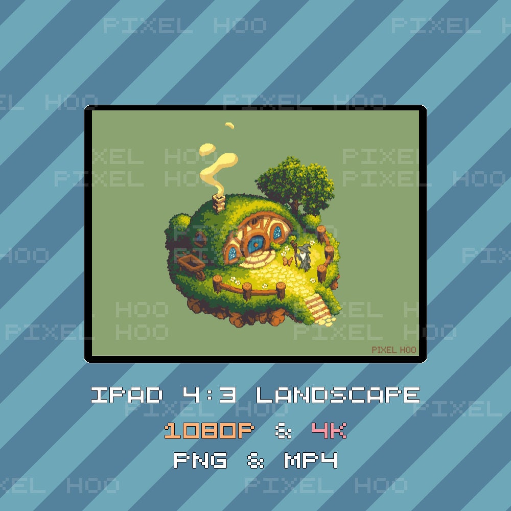 Shire House Animated Pixel Art Wallpaper | 4K & 1080p for Desktop, Mobile, Tablet, Ultrawide
