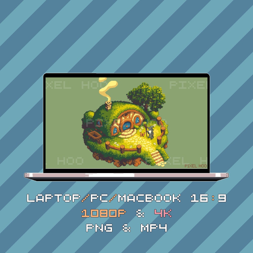 Shire House Animated Pixel Art Wallpaper | 4K & 1080p for Desktop, Mobile, Tablet, Ultrawide