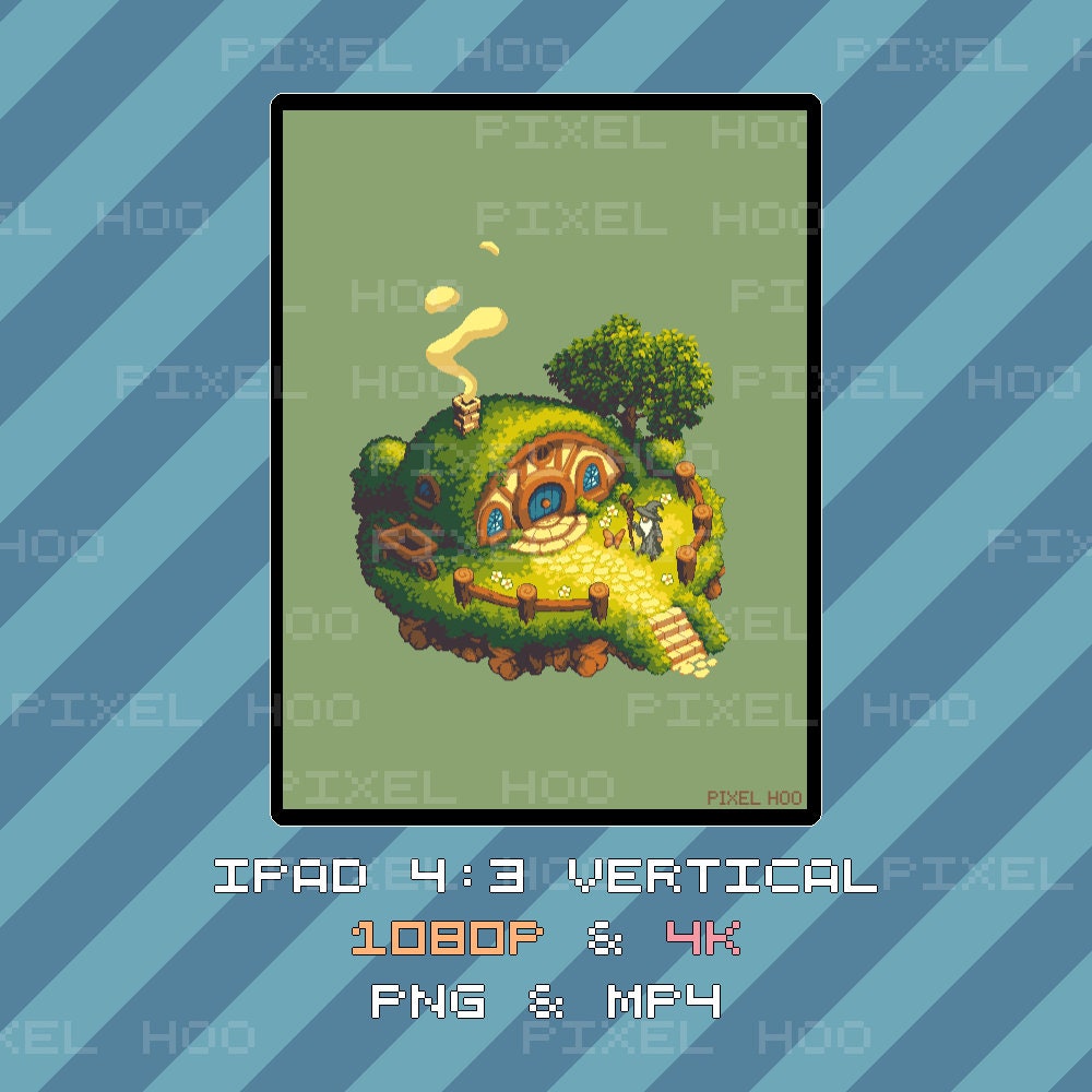 Shire House Animated Pixel Art Wallpaper | 4K & 1080p for Desktop, Mobile, Tablet, Ultrawide
