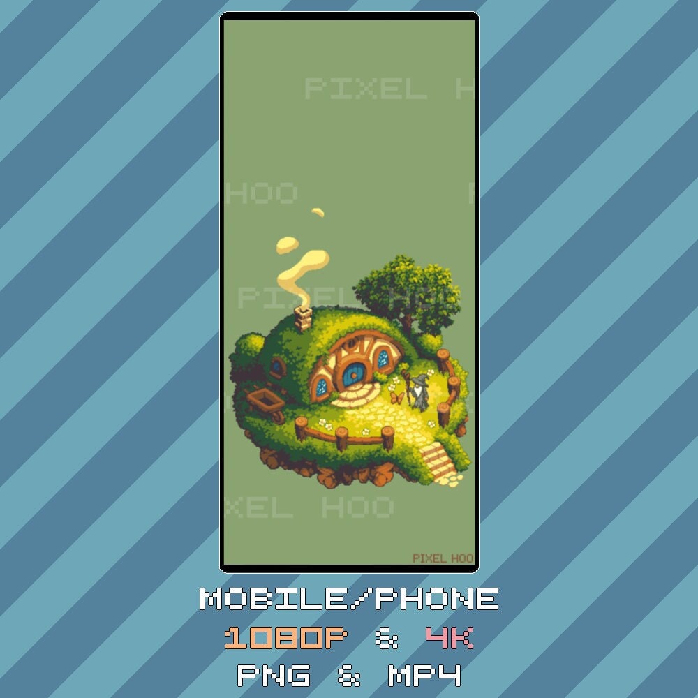 Shire House Animated Pixel Art Wallpaper | 4K & 1080p for Desktop, Mobile, Tablet, Ultrawide