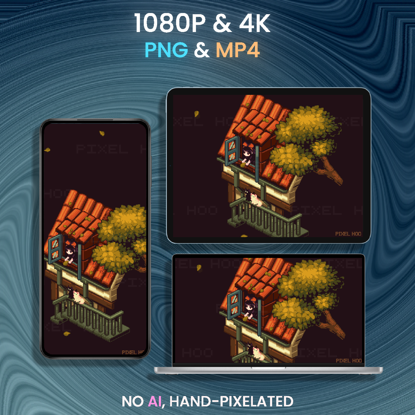 Kiki’s Delivery Service Pixel Art Wallpaper | 4K & 1080p for Desktop, Mobile, Tablet